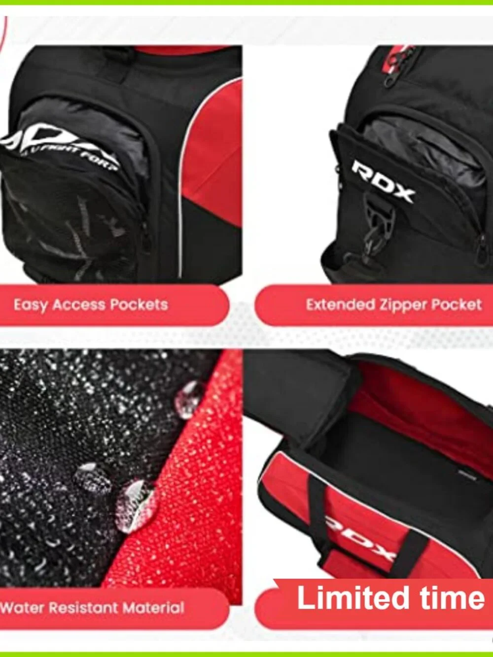 50L Gym Bag Backpack Duffle with Shoe Compartment Water Resistant Cordura Travel